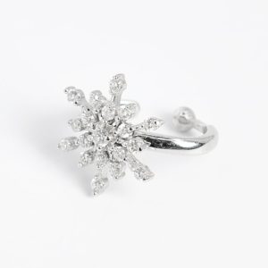 Piercing Diamantes <br> com Ouro Branco<br> de Encaixe