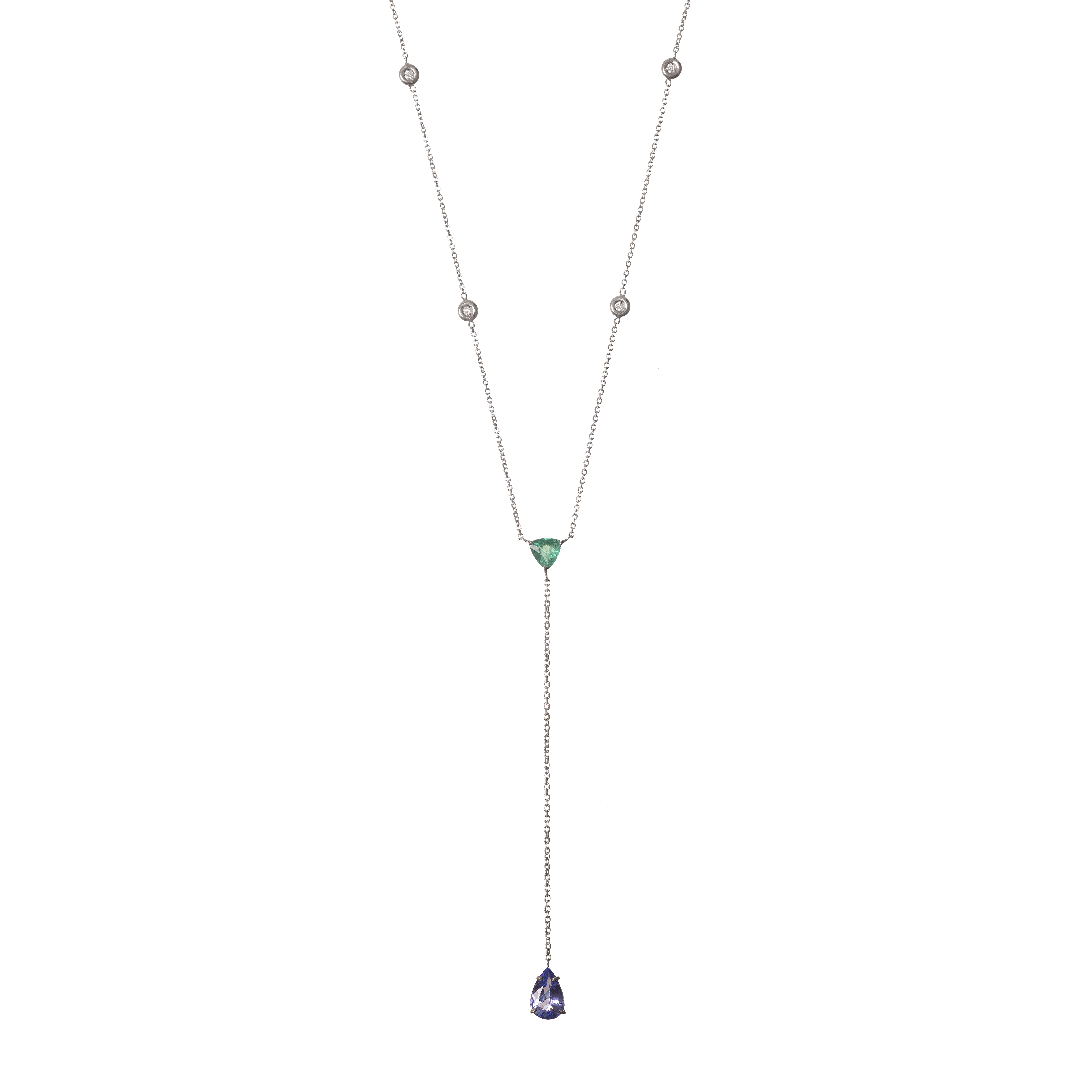 Colar de Tanzanita, Esmeralda e Diamante