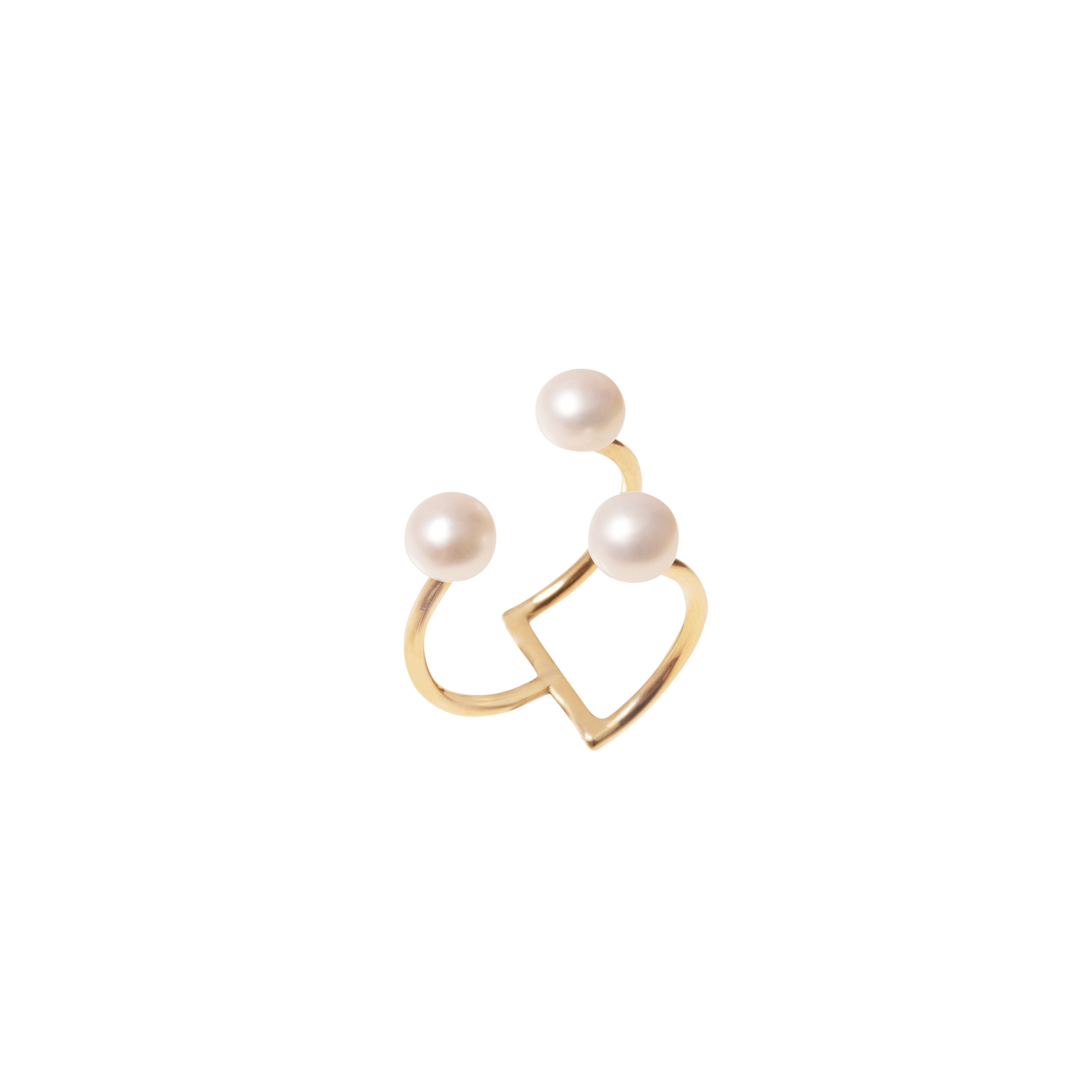 Anel Pérola <br> em Ouro <br> Amarelo