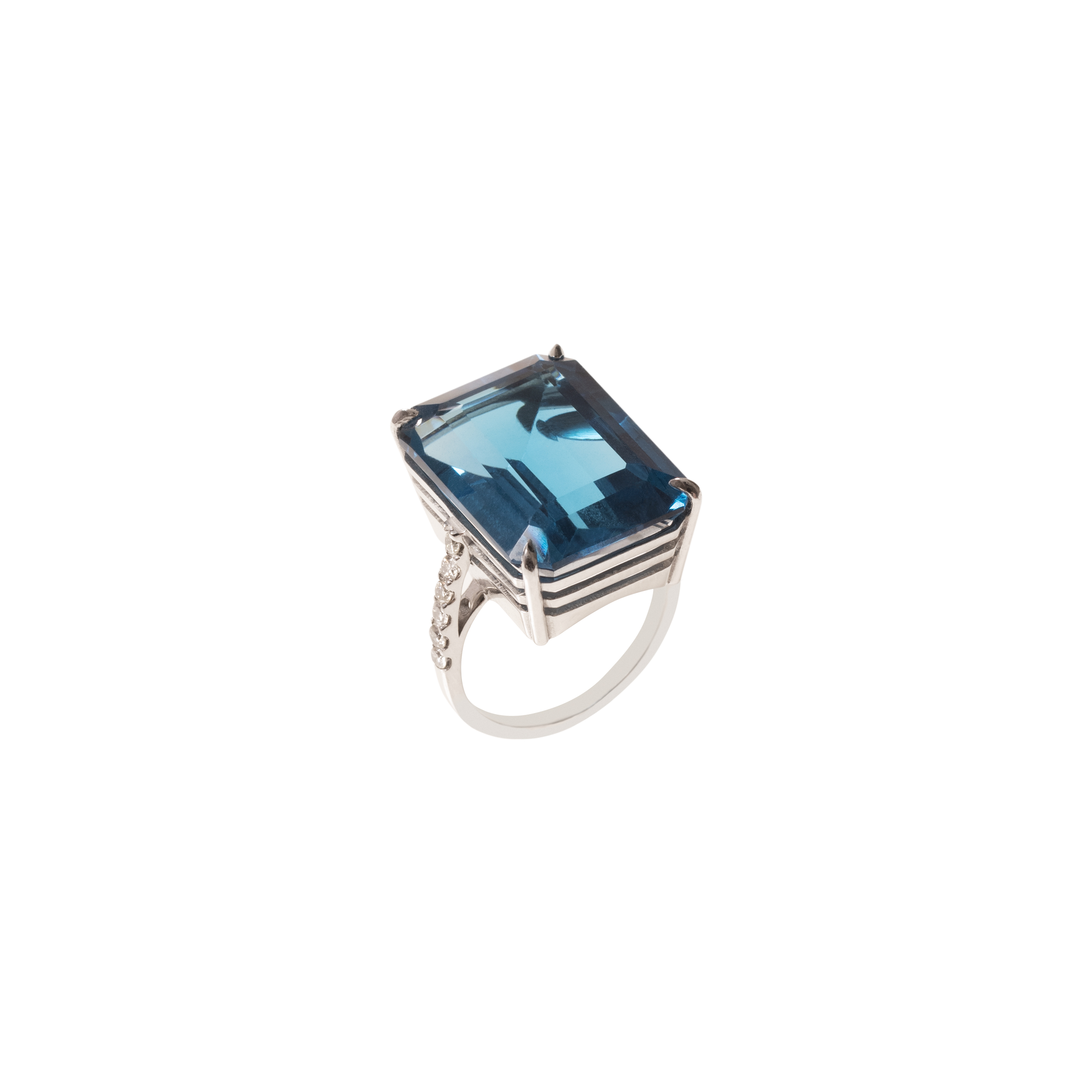 Anel de Topázio London com Diamantes