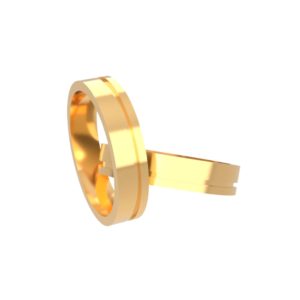 Aliança reta em Ouro Amarelo 18k com Friso