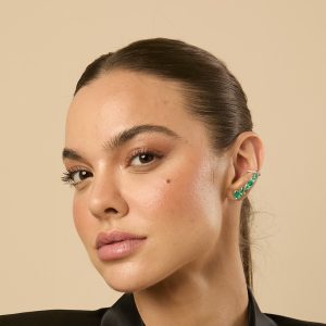 Earcuff Esmeraldas e Diamantes
